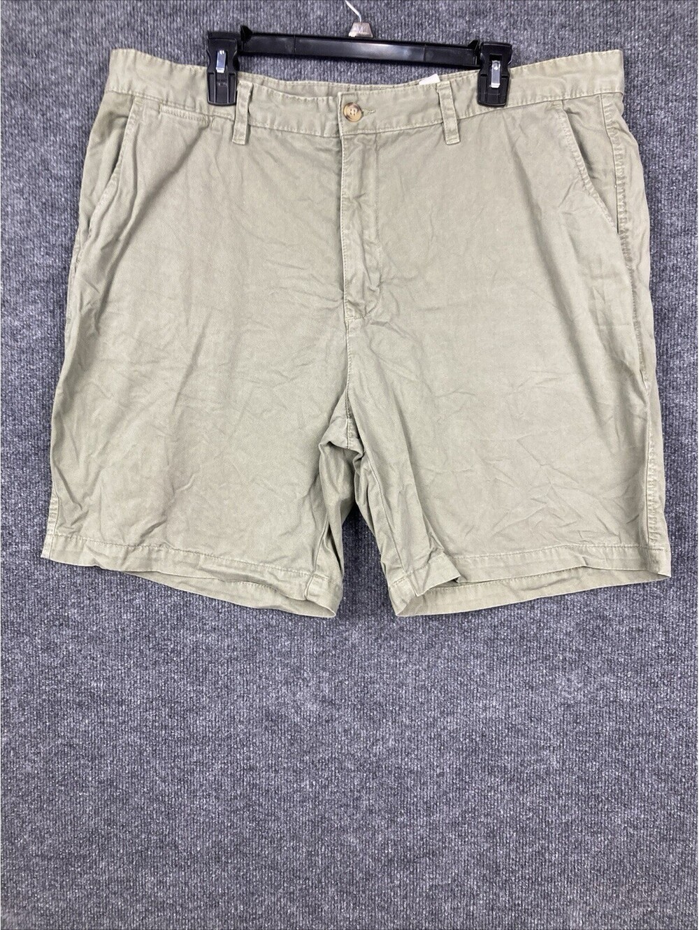 Simply Styled Mens Size 40 Khaki Green Pockets Flat Front Shorts EUC